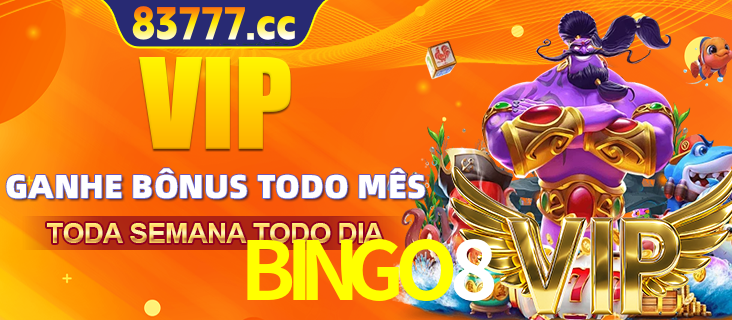 Banner promocional do BINGO8 oferecendo 100% de recompensas adicionais contínuas para quem fizer o login diário (Daily sign-in), com um mascote de coelho.
